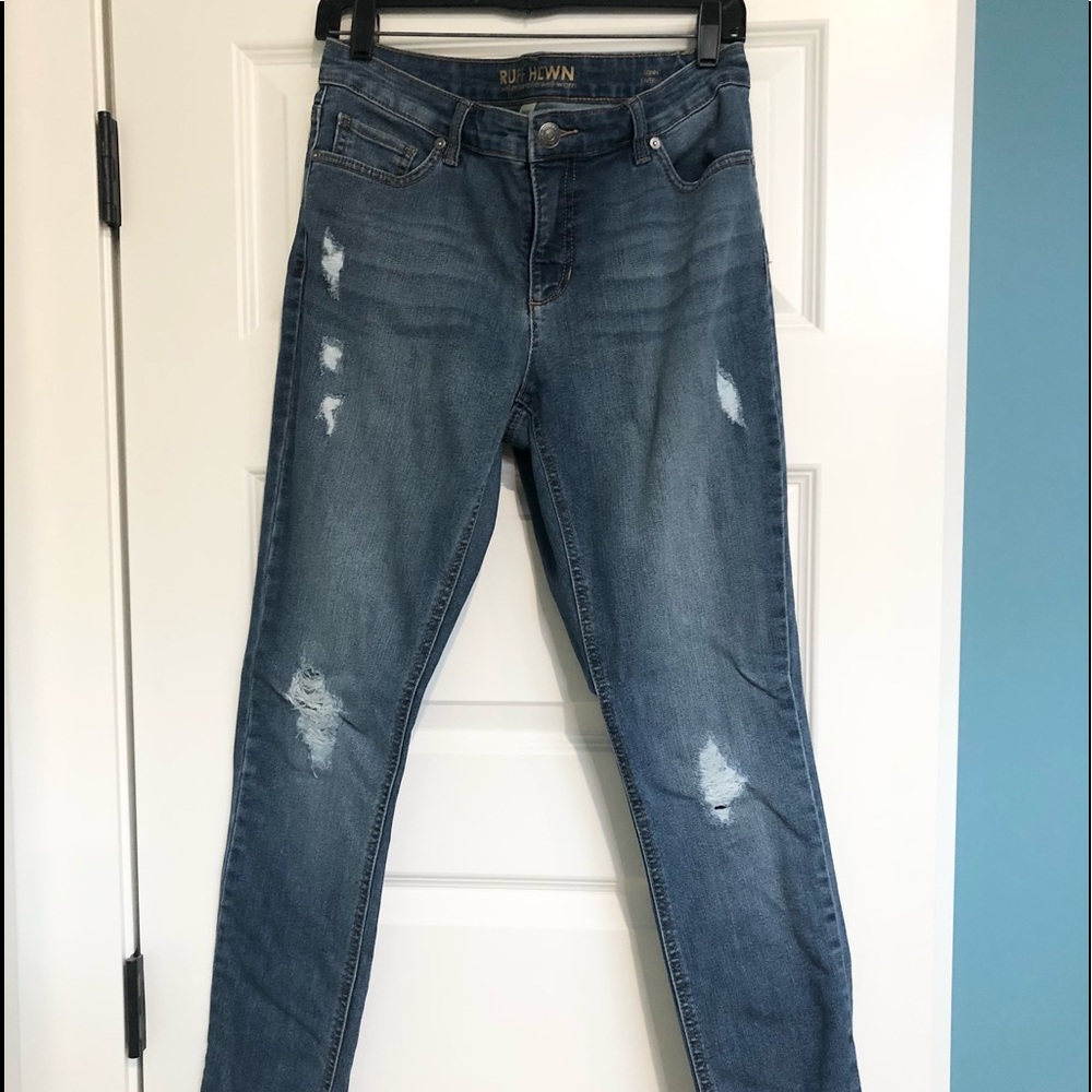 RUFF HEWN Skinny Distressed Jeans